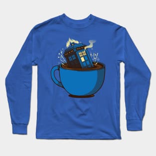 The TARDIS in the Coffee Long Sleeve T-Shirt